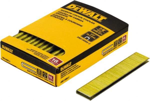 DeWALT - 7/8" Long x 1/4" Wide, 18 Gauge Crowned Construction Staple - Steel, Copper Finish, Chisel Point - Best Tool & Supply