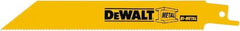 DeWALT - 12" Long x 3/4" Thick, Bi-Metal Reciprocating Saw Blade - Straight Profile, 10 to 14 TPI, Toothed Edge, Tang Shank - Best Tool & Supply