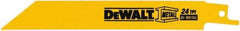 DeWALT - 4" Long x 3/4" Thick, Bi-Metal Reciprocating Saw Blade - Straight Profile, 24 TPI, Toothed Edge, Tang Shank - Best Tool & Supply