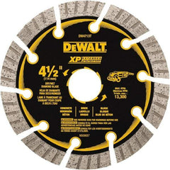 DeWALT - 4-1/2" Diam, 5/8" Arbor Hole Diam, 10 Tooth Wet & Dry Cut Saw Blade - Diamond Matrix, Fast Cutting Action, Standard Round Arbor - Best Tool & Supply