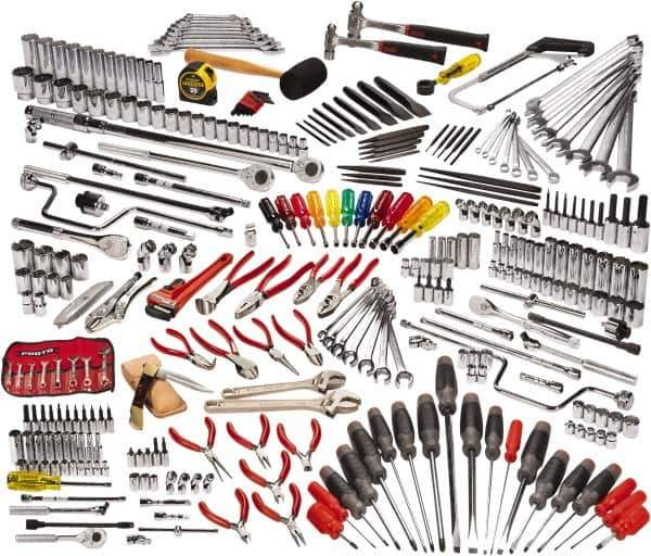 Proto - 334 Piece 1/4, 3/8 & 1/2" Drive Master Tool Set - Comes in Roller Cabinet - Best Tool & Supply