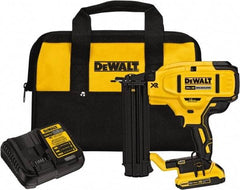 DeWALT - Cordless Brad Nailer Kit - 18 Gauge Nail Diam, 5/8 to 2-1/8" Long Nail, Includes DCB203 2Ah Battery, Carry Bag & Charger - Best Tool & Supply
