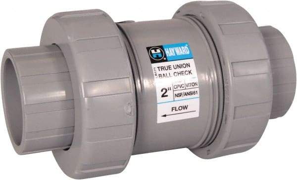 Hayward - 1" Pipe, PVC True Union Design Ball Valve - Inline - One Way Flow, Socket x Thread Ends, 235 WOG - Best Tool & Supply