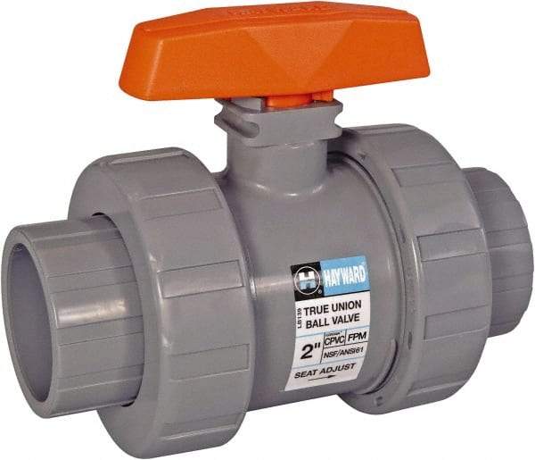 Hayward - 1-1/2" Pipe, Full Port, CPVC Full Port Ball Valve - Bi-Directional, Socket x Thread Ends, Tee Handle, 250 WOG - Best Tool & Supply