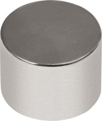 Mag-Mate - 3/8" Diam x 3/8" High Neodymium Rare Earth Magnet - 7.96 Lb Max Capacity, 180°F Max, Nickel Plated - Best Tool & Supply