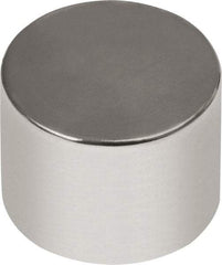 Mag-Mate - 1/4" Diam x 1/4" High Neodymium Rare Earth Magnet - 3.35 Lb Max Capacity, 180°F Max, Nickel Plated - Best Tool & Supply