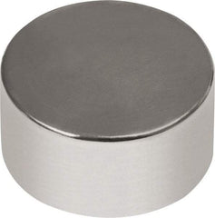 Mag-Mate - 1/4" Diam x 1/8" High Neodymium Rare Earth Magnet - 2.3 Lb Max Capacity, 180°F Max, Nickel Plated - Best Tool & Supply