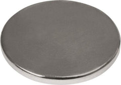 Mag-Mate - 3/4" Diam x 1/16" High Neodymium Rare Earth Magnet - 15.3 Lb Max Capacity, 180°F Max, Nickel Plated - Best Tool & Supply