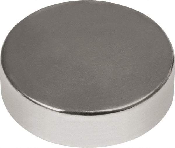 Mag-Mate - 1/2" Diam x 3/16" High Neodymium Rare Earth Magnet - 11.5 Lb Max Capacity, 180°F Max, Nickel Plated - Best Tool & Supply