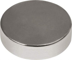 Mag-Mate - 1/2" Diam x 3/16" High Neodymium Rare Earth Magnet - 11.5 Lb Max Capacity, 180°F Max, Nickel Plated - Best Tool & Supply