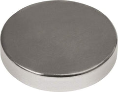 Mag-Mate - 1/2" Diam x 1/8" High Neodymium Rare Earth Magnet - 7.7 Lb Max Capacity, 180°F Max, Nickel Plated - Best Tool & Supply