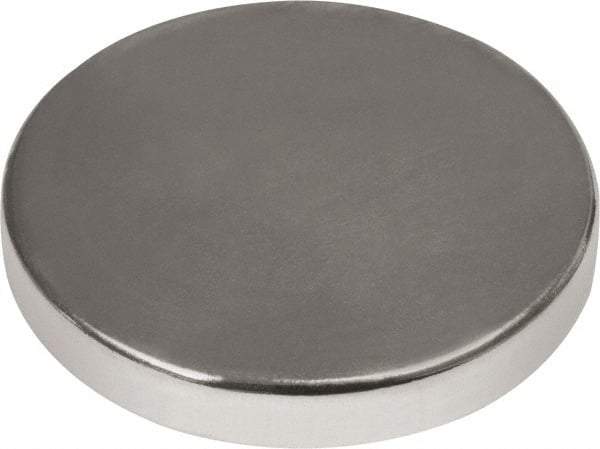 Mag-Mate - 1" Diam x 3/16" High Neodymium Rare Earth Magnet - 38.4 Lb Max Capacity, 180°F Max, Nickel Plated - Best Tool & Supply