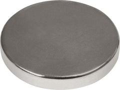 Mag-Mate - 1" Diam x 3/16" High Neodymium Rare Earth Magnet - 38.4 Lb Max Capacity, 180°F Max, Nickel Plated - Best Tool & Supply