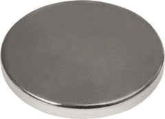 Mag-Mate - 1" Diam x 1/8" High Neodymium Rare Earth Magnet - 37.3 Lb Max Capacity, 180°F Max, Nickel Plated - Best Tool & Supply