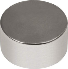 Mag-Mate - 1/2" Diam x 1/4" High Neodymium Rare Earth Magnet - 10.88 Lb Max Capacity, 180°F Max, Nickel Plated - Best Tool & Supply