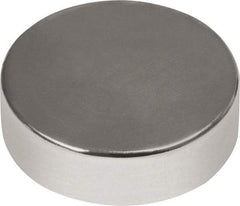 Mag-Mate - 1/2" Diam x 1/8" High Neodymium Rare Earth Magnet - 6.08 Lb Max Capacity, 180°F Max, Nickel Plated - Best Tool & Supply