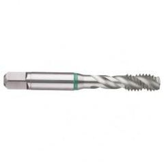 M8x1.25 6H 3-Flute Cobalt Green Ring Semi-Bottoming 40 degree Spiral Flute Tap-Bright - Best Tool & Supply