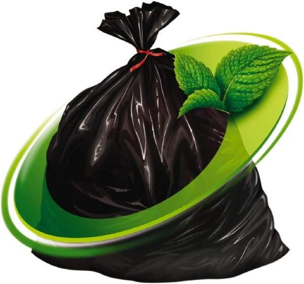 Mint-X - 1.3 mil Thick, Rodent Repellent Trash Bags - Linear Low-Density Polyethylene (LLDPE), Flat Pack Dispenser, 43" Wide x 47" High, Black - Best Tool & Supply