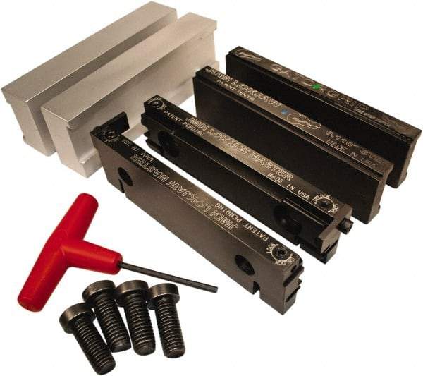 Jet Machining - 6" Jaw Width, " Jaw Height, Standard Vise Jaw Sets - Hardened Steel - Best Tool & Supply