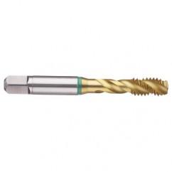 M4x0.70 6H 3-Flute Cobalt Green Ring Semi-Bottoming 40 degree Spiral Flute Tap-TiN - Best Tool & Supply