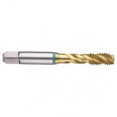 M22x2.5 6H 4-Flute Cobalt Green Ring Semi-Bottoming 40 degree Spiral Flute Tap-TiN - Best Tool & Supply