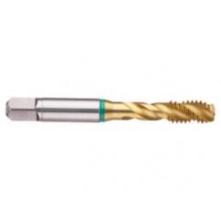 2-56 2B 3-Flute Cobalt Green Ring Semi-Bottoming 40 degree Spiral Flute Tap-TiN - Best Tool & Supply