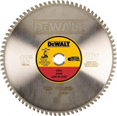 DeWALT - 12" Diam, 1" Arbor Hole Diam, 80 Tooth Wet & Dry Cut Saw Blade - Steel, Crosscutting Action, Standard Round Arbor - Best Tool & Supply