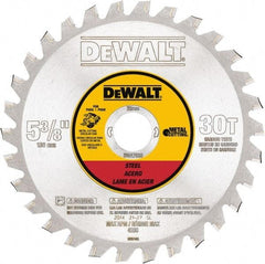 DeWALT - 5-3/8" Diam, 25/32" Arbor Hole Diam, 30 Tooth Wet & Dry Cut Saw Blade - Steel, Crosscutting Action, Standard Round Arbor - Best Tool & Supply