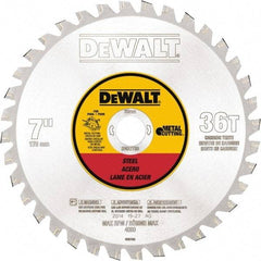 DeWALT - 7" Diam, 25/32" Arbor Hole Diam, 36 Tooth Wet & Dry Cut Saw Blade - Steel, Crosscutting Action, Standard Round Arbor - Best Tool & Supply