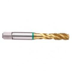 2-64 2B 3-Flute Cobalt Green Ring Semi-Bottoming 40 degree Spiral Flute Tap-TiN - Best Tool & Supply