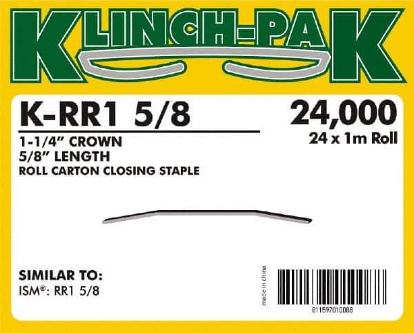 Klinch-Pak - 5/8" Long x 1-1/4" Wide, 0 Gauge Wide Crown Construction Staple - Steel, Copper Finish, Chisel Point - Best Tool & Supply