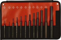 Mayhew - 12 Piece, 1/16 to 1/2", Pin Punch Set - Hex Shank, Steel, Comes in Kit Bag - Best Tool & Supply