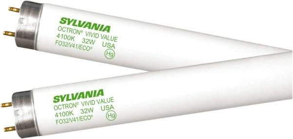 SYLVANIA - 32 Watt Fluorescent Tubular Medium Bi-Pin Lamp - 5,000°K Color Temp, 2,500 Lumens, T8, 22,000 hr Avg Life - Best Tool & Supply