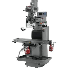 Jet - 54" Table Width x 12" Table Length, Variable Speed Pulley Control, 3 Phase Knee Milling Machine - R8 Spindle Taper, 5 hp - Best Tool & Supply