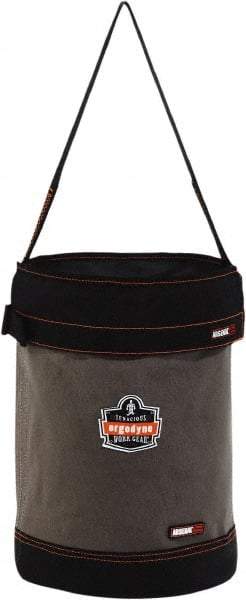 Ergodyne - 1 Pocket Gray & Black Canvas Tool Bucket - 12-1/2" Wide x 12-1/2" Deep x 17" High - Best Tool & Supply