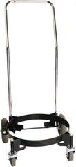 Guardair - 130 Lb Load Capacity, 30 Gal Drum Dolly - 22.13" Wide x 35-22/25" High, 4 Steel Wheels - Best Tool & Supply