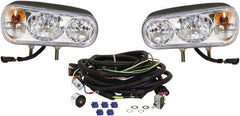 Buyers Products - 1,500 Lumens, 12 Volt DC, Double Post Halogen Headlight - 3200K Color Scale, 55 Low/High Watt, Oval - Best Tool & Supply