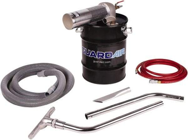 Guardair - 10 Gal Steel Tank, Air Powered Wet/Dry Vacuum - 5 Peak hp, 20' Hose Fitting, Cordless, Cartridge Filter - Best Tool & Supply