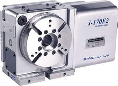 Samchully - 1 Spindle, 124mm Horizontal & Vertical Rotary Table - 120 kg (264 Lb) Max Horiz Load, 120mm Centerline Height, 30mm Through Hole - Best Tool & Supply