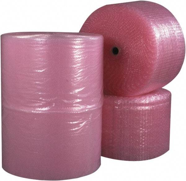 Made in USA - 3,000" Long x 48" Wide, Antistatic Bubble Roll - Pink, Standard Grade - Best Tool & Supply