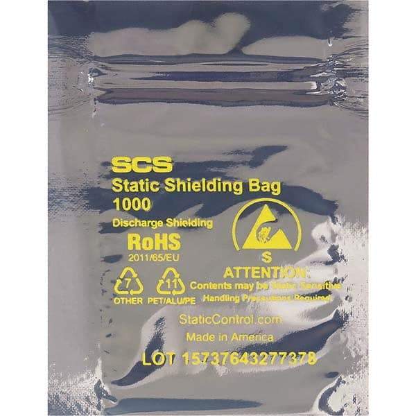 Made in USA - 30" Long x 24" Wide, 3.1 mil Thick, Self Seal Static Shield Bag - Transparent, Metal-In, Standard Grade - Best Tool & Supply