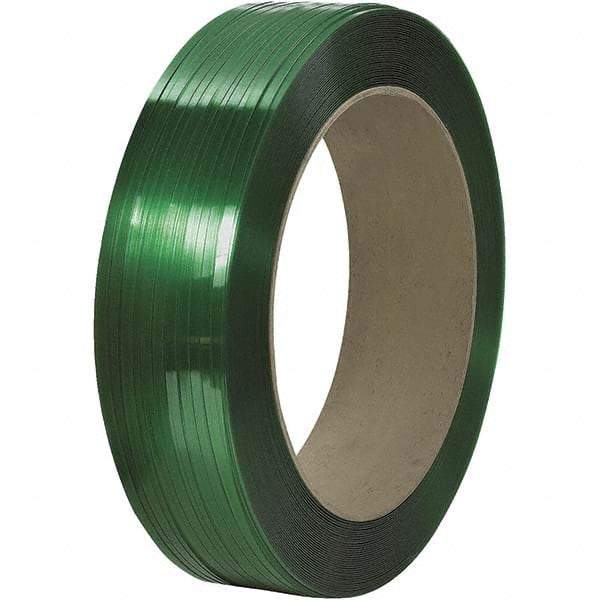 Made in USA - 6,500' Long x 1/2" Wide, Coil Case Polyester Hand Strapping - 800 Lb Capacity, 0.028" Thick - Best Tool & Supply