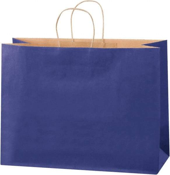 Made in USA - Kraft Grocery Bag - 16 x 6 x 12, Blue - Best Tool & Supply