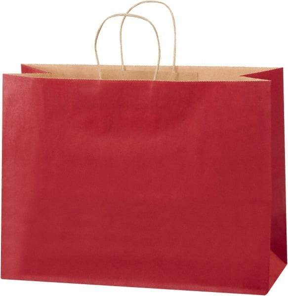 Made in USA - Kraft Grocery Bag - 16 x 6 x 12, Scarlet - Best Tool & Supply