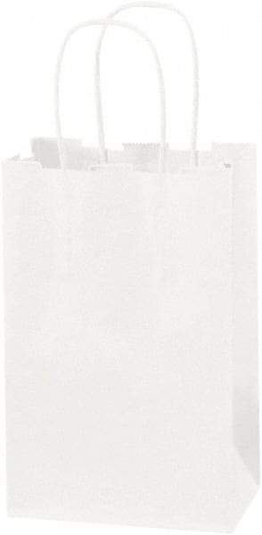 Made in USA - Kraft Grocery Bag - 5-1/4 x 3-1/4 x 8-3/8, White - Best Tool & Supply