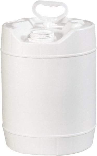 Made in USA - 5 Gal White Cylinder Metal Pail - 13-3/8" High - Best Tool & Supply