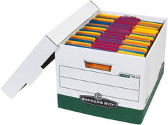 Made in USA - 1 Compartment, 12" Wide x 15" Deep, File Storage Boxes - Corrugated Cardboard, Green - Best Tool & Supply