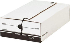 Made in USA - 1 Compartment, 9" Wide x 14-1/4" Deep, File Storage Boxes - Corrugated Cardboard, White - Best Tool & Supply