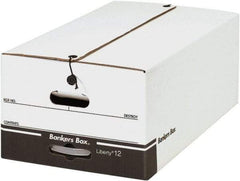 Made in USA - 1 Compartment, 15" Wide x 24" Deep, File Storage Boxes - Corrugated Cardboard, White - Best Tool & Supply