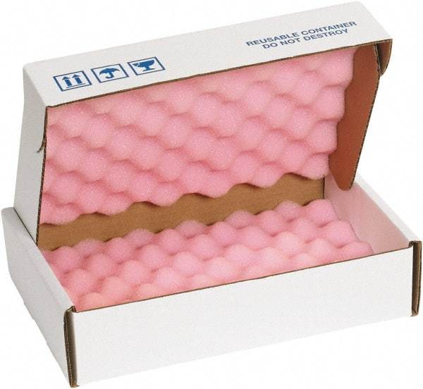 Made in USA - 12" Long x 8" Wide, Antistatic Foam Shippers - Pink & White, Standard Grade - Best Tool & Supply